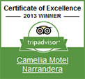 TripAvisor 2013 Winner - Camellia Motel 2013 Certificate of Excellence